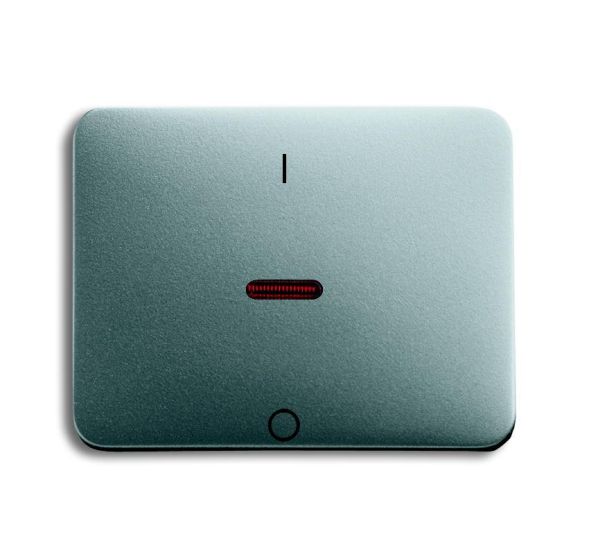 Busch-Jaeger 1788-266 rocker with print, with small red dome titanium