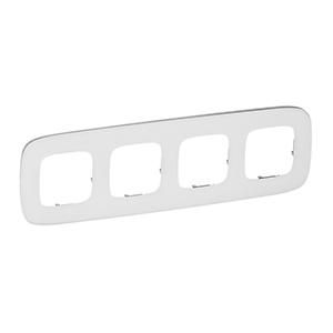 Legrand 755544 frame Valena Allure 4-WAY WHITE GLASS, (white)