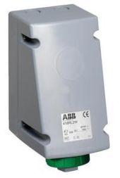 ABB Stotz-Kontakt 416RL2W, surface-mounted wall socket, 16 A 2h, IP67, 3P+N+E, 50 V, 300-500Hz, green, 2CMA168472R1000