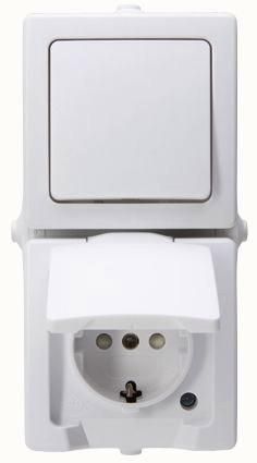 Kopp 138502009 NAUTIC combination vertical arctic white on/off switch