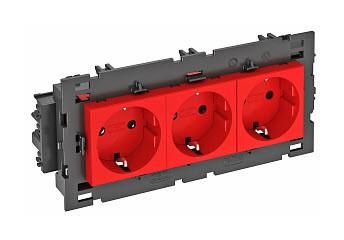 OBO Bettermann STD-D0C8 SRO3 0° 3-way socket SCHUKO, 6120458