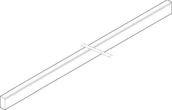 ABN 4FB 20x10x995mm horizontal CU-rail (XCUW124)