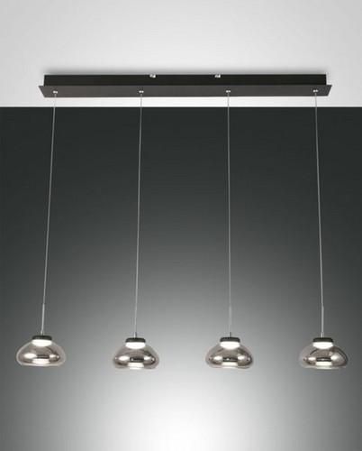 Fabas Luce 3547-48-126 Arabella 4x8W 3020lm 3000K grey transp. LED pendant light
