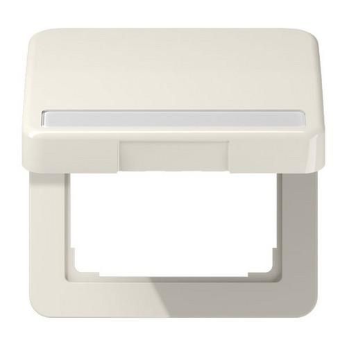 Jung CD590BFNAKL hinged cover with return spring, with label field, thermoplastic, CD series, white