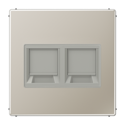 Jung ES1969-25WE cover (latched) for modular jack sockets 2-way, EMT, AMP, MTRJ, LS series, stainless steel