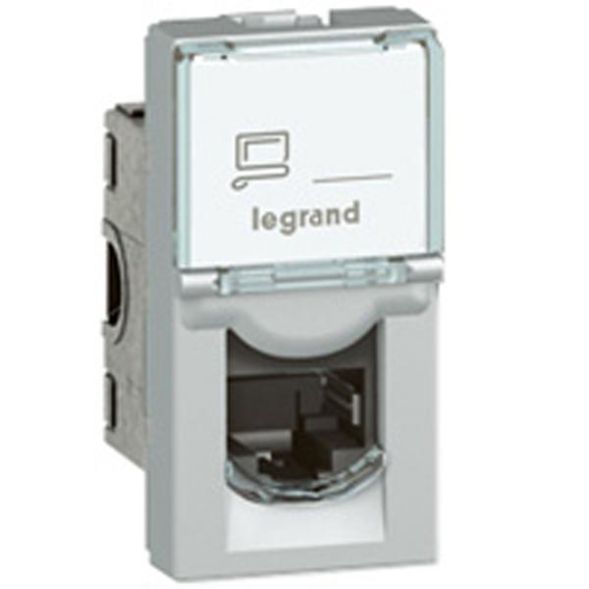 Legrand 079473 data socket MOSAIC Cat6A STP 1mod alu, (aluminium)
