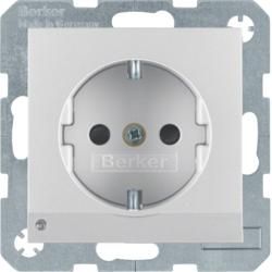 Berker 41091404 SCHUKO socket with LED orientation light aluminum, matt Berker B.7