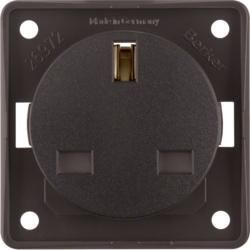 Berker 962622501 socket with protective contact &amp;#039;British Standard&amp;#039; brown, matt Integro inserts