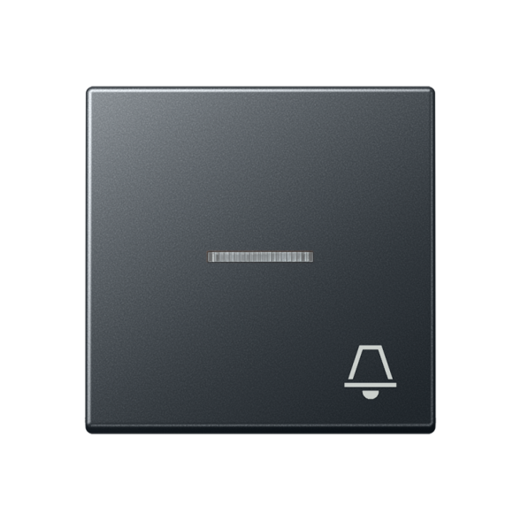 Jung A590BFKO5KANM rocker switch 1-way with light guide, bell symbol, thermoplastic painted, series A, matt anthracite