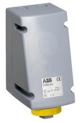 ABB Stotz-Kontakt 416RL4W, surface-mounted wall socket, 16 A 4h, IP67, 3P+N+E, 100-130 V, 60 Hz, yellow, 2CMA168474R1000