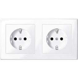 MERTEN MEG2328-1425 double socket SCHUKO active white glossy