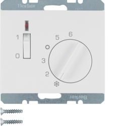 Berker 20317109 Temperature controller 24 V with break contact, central piece, rocker switch and LED polar white,