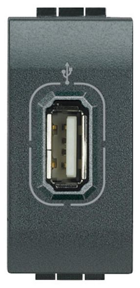 Bticino L4285 junction box USB anthracite, (grey)