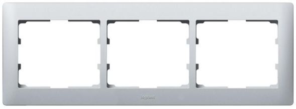 Legrand 771303 frame Galea 3-way horizontal soft alu, (aluminium)