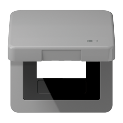 Jung CD590KLUSBGR hinged cover including central plate, symbol charger, vertical and horizontal mounting, CD series, grey