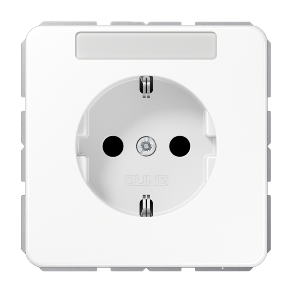Jung CD1520BFNAWW SCHUKO socket, 16 A 250 V ~, with label field, thermoplastic, CD series, alpine white
