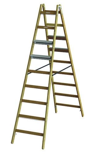 PROTEC.class PHSSLASB29 PHSLAB29 + aluminum steps on both sides 2x9 wooden stepladder