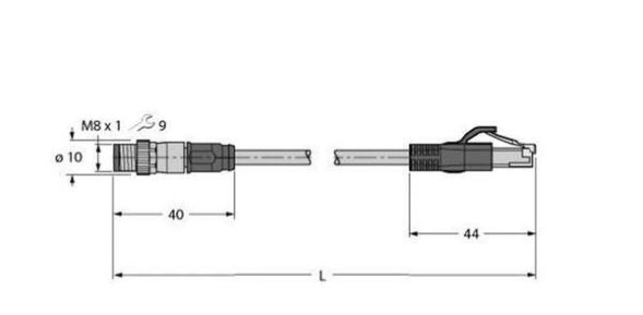 Turck 6933006 PSGS4M-RJ45S-4414-4M connection cable