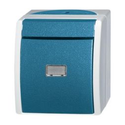 Busch-Jaeger 2621 WGL-53 rocker switch, normally open grey/blue-green