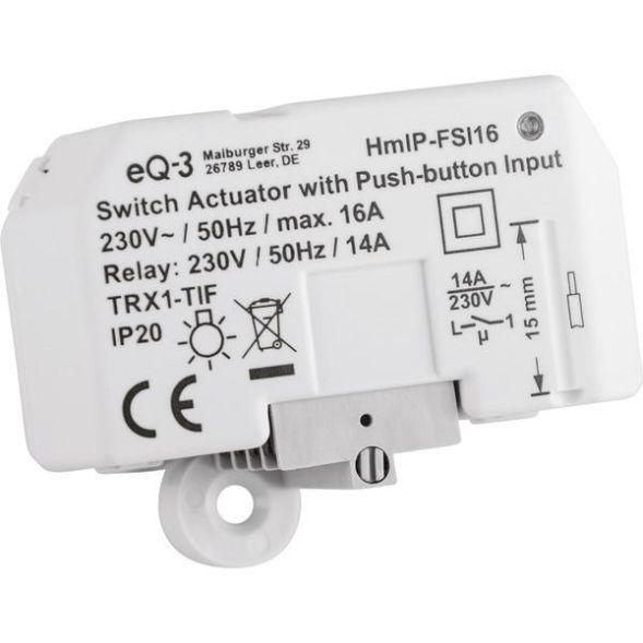 Homematic IP 154346A0 Switch actuator with button input (HmIP-FSI16), switch