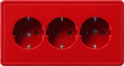 Gira 019943 SCHUKO 3f frame unit. S-Color red