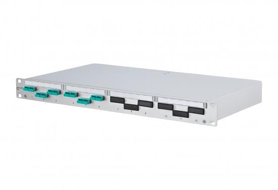 METZ CONNECT 150205BA06-E OpDAT PF splice 6xSC-D aqua OM3 grey patch panel