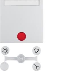 Berker 16288989 Rocker with 5 enclosed lenses and labeling field polar white, glossy Berker