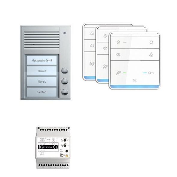 TCS PSC2330-0000 AP 3 residential units audio intercom set