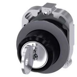 Siemens 3SU1060-4LL11-0AA0 key switch RONIS 30mm round metal matt I+I+II