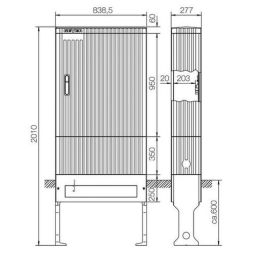 ABN mounting plate 1 cylinder inserted connection column (SL207P)