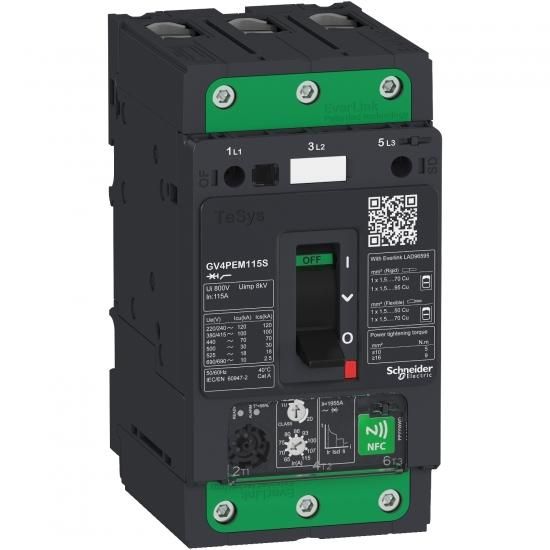 Schneider Electric GV4PEM50S TeSys 50A 3P 100kA EvLink NFC Multi. Motor protection switch