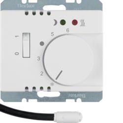 Berker 20340069 floor temperature controller with closer, central piece, rocker switch, polar white, g