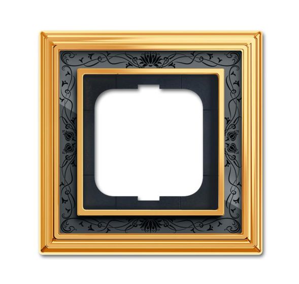 Busch-Jaeger 1721-833 cover frame, 1-way frame polished brass decor anthracite