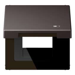 Jung AL2990KLUSBD hinged cover (with return spring) including central plate, symbol charger, vertical and horizontal mounting, LS series, dark (painted aluminum)
