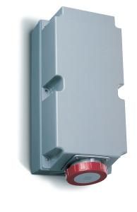 ABB Stotz-Kontakt 3125RL6W, surface-mounted wall socket, 125 A 6h, IP67, 3P+E, 380-415 V, 60 Hz, red, 2CMA168530R1000