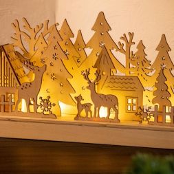 FHS 35805 LED silhouette reindeer 30x7x18cm, 6 LED 6/18h T