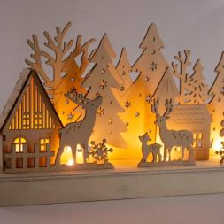 FHS 35805 LED silhouette reindeer 30x7x18cm, 6 LED 6/18h T