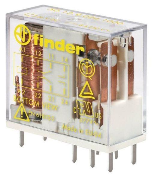 Finder 50.12.9.005.1000 2 changeover 8A coil 5V DC relay