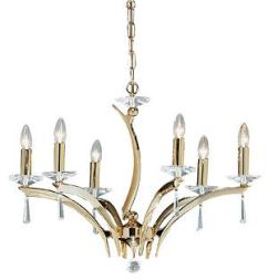 Brumberg 850595 pendant light, gold E14, 5x40W max.