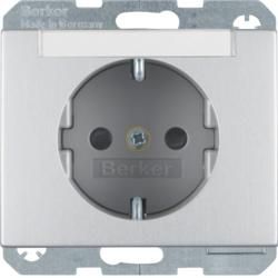 Berker 47387003 SCHUKO socket with labelling field Alu Berker K.5