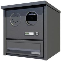 Ritto RGE1345120 letterbox surface-mounted horizontal video, chrome ring, stainless steel