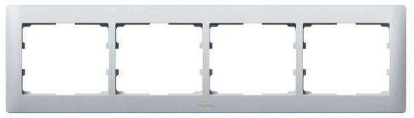 Legrand 771304 frame Galea 4-way horizontal soft alu, (aluminium)