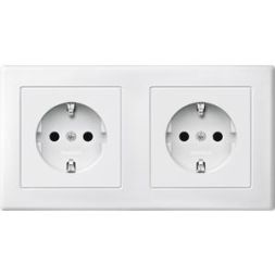MERTEN MEG2328-1519 double socket SCHUKO polar white M-Smart