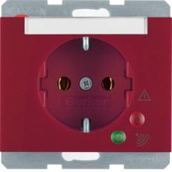 Berker 41527115 SCHUKO socket with surge protection red, glossy Berker K.1/K.5