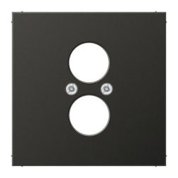 Jung AL2962-2AN cover for 2 round connectors up to 18.5 mm Ø, painted aluminum, LS series, anthracite (painted aluminum)