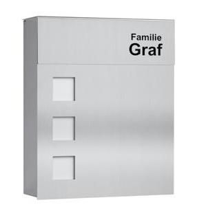 CMD letterbox with window and engraving 96/engraving