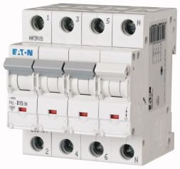 Eaton PXL-C15/3N miniature circuit breaker, 15A, 3p+N, C-Char, 236526