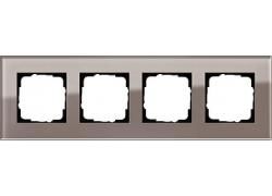 Gira 0214122 4-way cover frame Gira Esprit glass umber