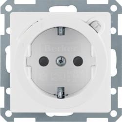 Berker 47086089 SCHUKO socket with residual current device polar white including Berker Q.1/Q.3