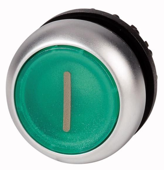 Eaton M22-DL-G-X1 illuminated pushbutton, flat, green I, momentary, 216938